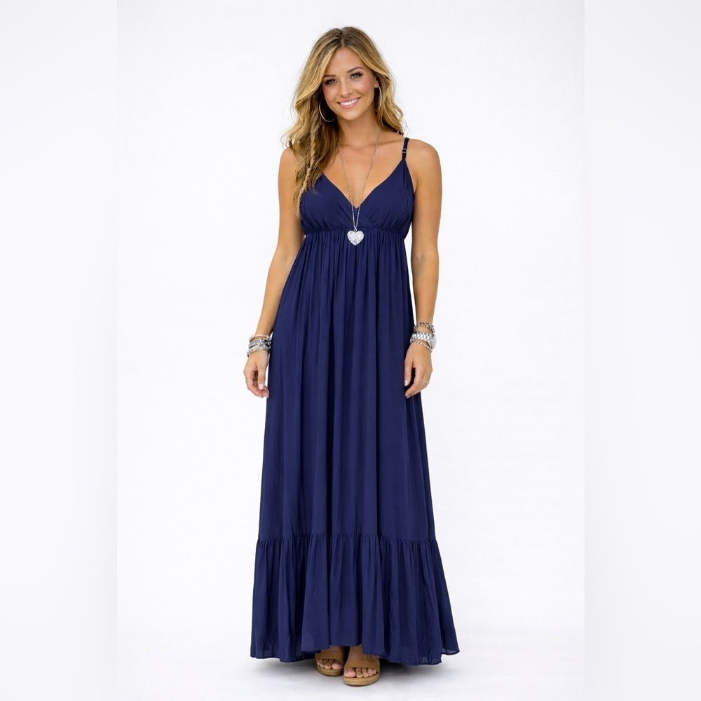 BSB Maxi Dress Size M Purple Babydoll Spaghetti Strap Y2K 2010s Style Beach